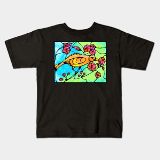 Stylized stainless glass bird Kids T-Shirt